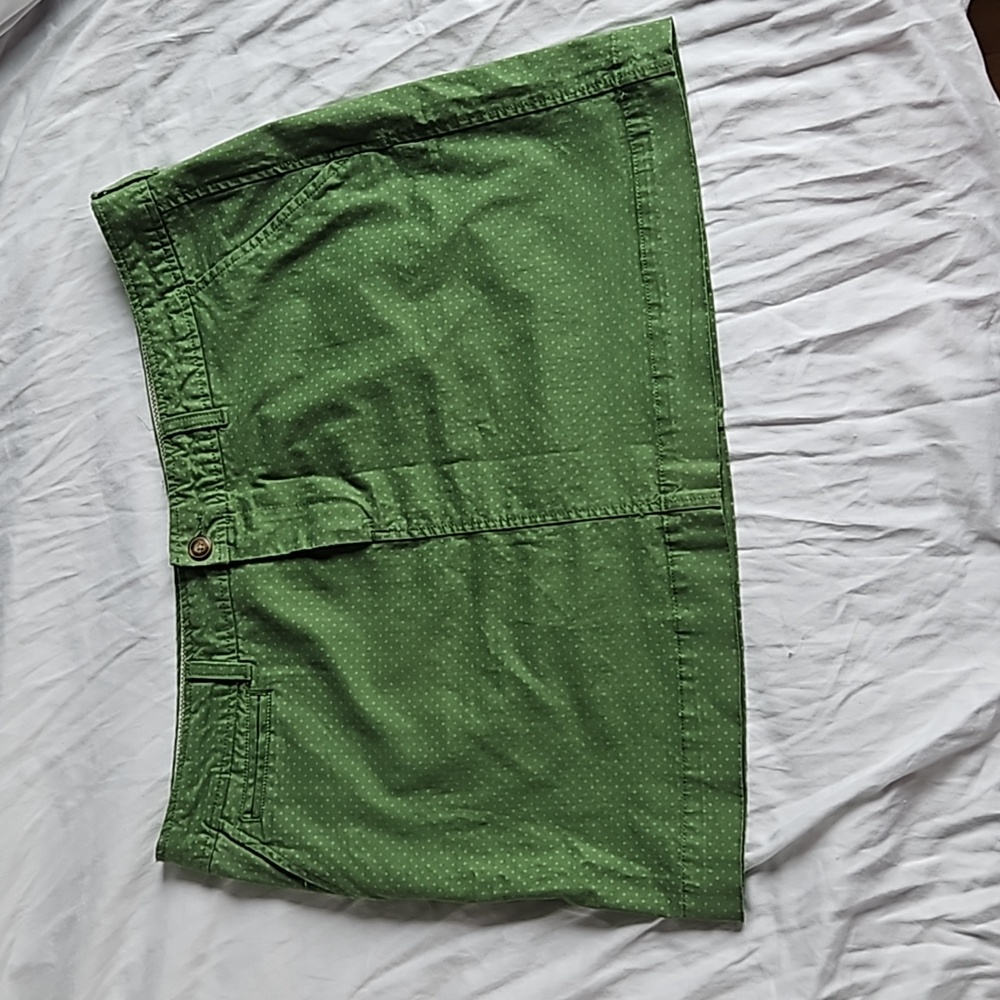 Old Navy Green dotted chino mini skirt size 16